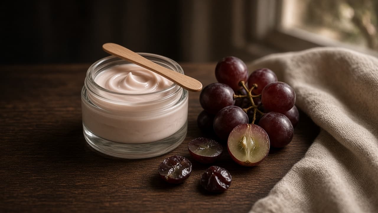 Resveratrol pe piele: polifenol de noapte, nu capsulă de strugure